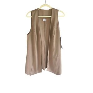 NWT Jockey Vest M Tan Sleeveless‎ Duster Cardigan Western Capsule Academia Quiet